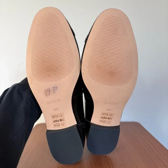 J.Crew Wing Tip Mary Jane Ballet Flats Black Spazzolato Leather 8.5 Runs small - Picture 5 of 8